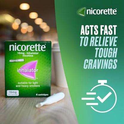 Nicorette 15mg Inhalator (36 Cartridges), Discreet & Convenient Nicotine Inhaler for Quitting Smoking with replaceable cartridges, Quit Smoking Aid or Vaping Cessation Aid