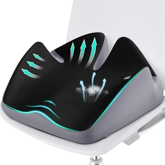 Memory Foam Seat Cushion for Relief Sciatica, Office Chair Cushion, Coccyx Cushion for Long Sitting, Ergonomic Orthopedic Cushion for Hip & Coccyx Pain Relief, Home, Car, Wheelchair, Gaming Chair