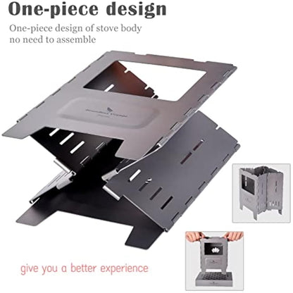 Boundless Voyage Camping Titanium Wood Stove Carbon Burner Grill Outdoor Hiking Cooking Backpacking Lightweight Alcohol Furnace