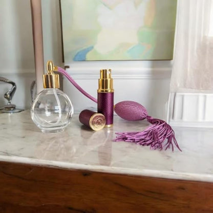 The Essential Atomizer Co. Patina 10ml refillable perfume atomiser with Gift Box. for handbag & travel. (PURPLE)