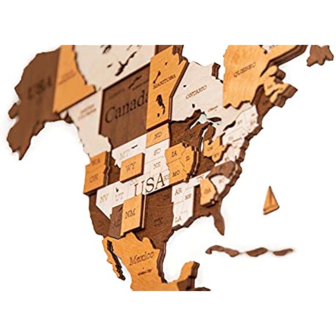 Woodvio 3D Wooden World Map, Decorative Wall Art for Home and Office Décor - size Large (160x85cm)
