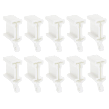 VOANZO 10PCS White Curtain Rail End Stops Curtain Track Fittings End Caps for Bendable Curved Curtain Track Wall Mount Siding Ceiling Use