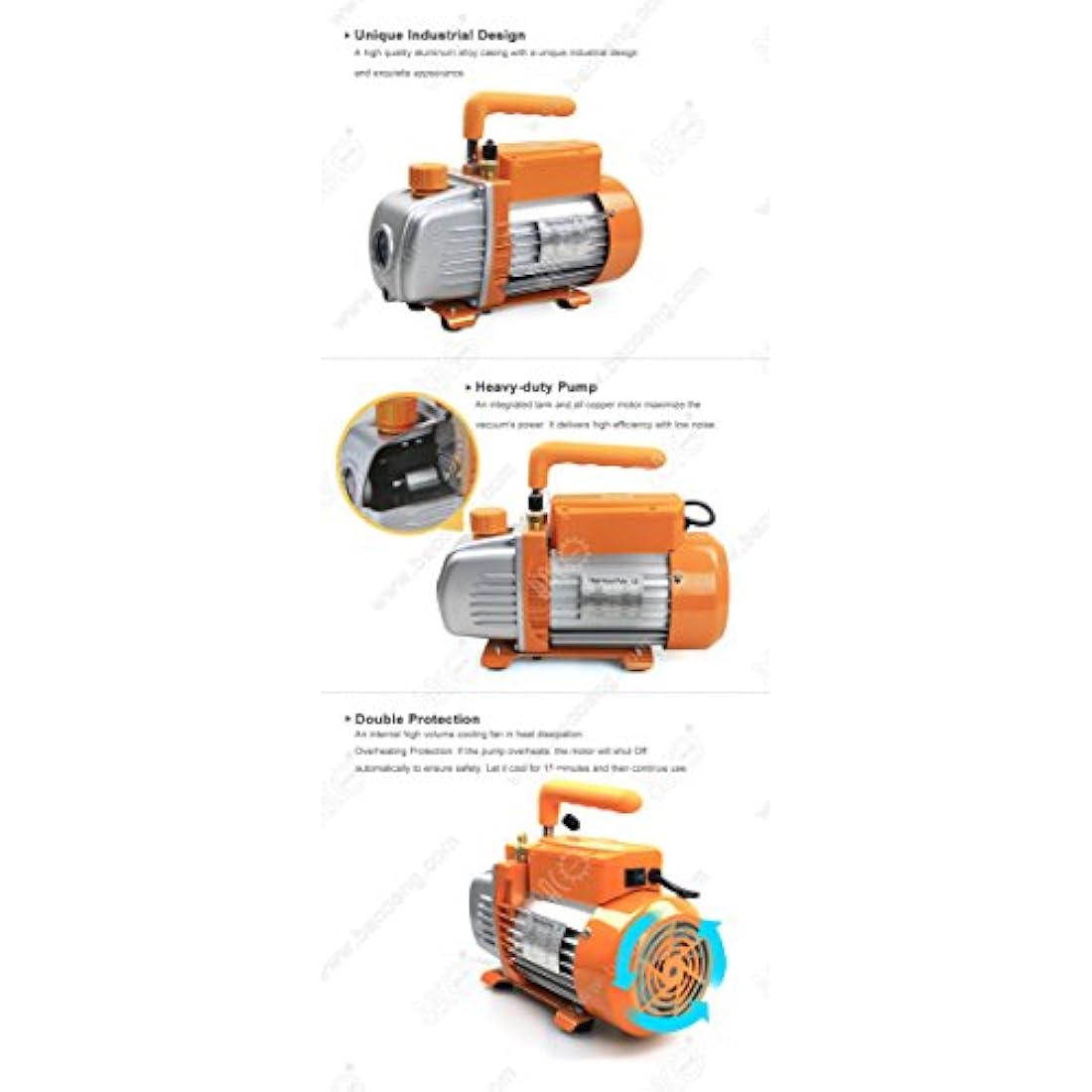 BACOENG 6.8 Liter Vacuum Chamber Kit with 3 CFM Single Stage Vacuum Pump, 3 Pin UK Plug