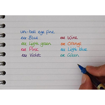 uni-ball UB-157 Eye Rollerball Pens. Premium Fine 0.7mm Ballpoint Tip for Super Smooth Handwriting, Drawing, Art, Crafts and Colouring. Fade and Water Resistant Liquid Uni Super Ink. Pack of 5 Blue