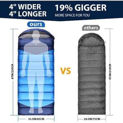 ETGLCOZY Sleeping Bags for Adults Kids, Ultralight Compact w/Compression Sack for Warm & Cold Weather Camping Essentials for Backpacking Hiking Travel Indoor - Unisex Boy Girl Man Woman
