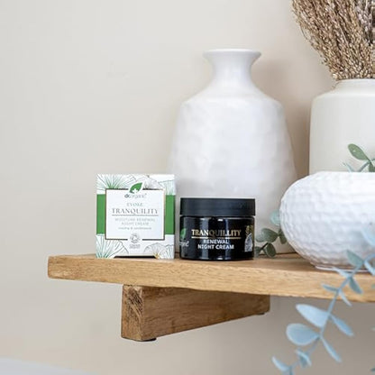 Dr Organic Evoke Tranquility Moisture Renewal Night Cream, Rich Moisturiser for Soft, Smooth Skin, with Rosehip & Sandalwood, Certified Organic, 50ml