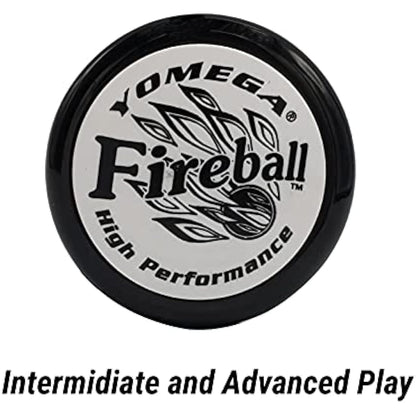 Yomega Fireball YoYo -HIGH Performance Responsive Transaxle Yoyo, Great for string tricks for advance Players to Perform Like Pros + Extra 2 yo yo Strings & 3 Month Warranty (black white)