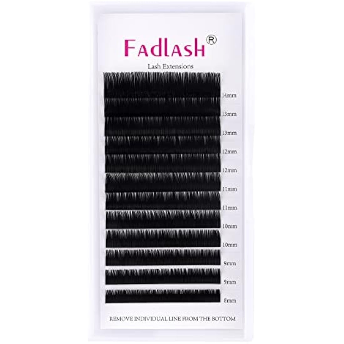 Fadlash Individual Classic Eyelash Extension 0.15mm D Curl 8-14mm Mixed Tray 1:1 Matte Black Professional Classic Individual Lashes