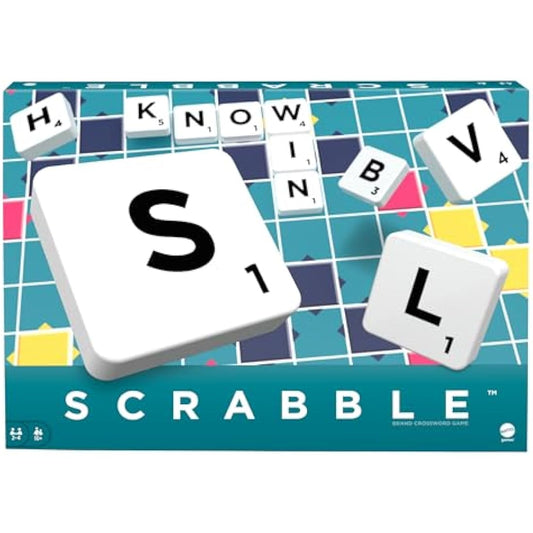 Mattel Games Classic Scrabble, Original Crossword Board Game, English Version, Family Board Game for Adults and Kids, Word Game for 2 to 4 Players, Ages 10 and Up, English Version, Y9592