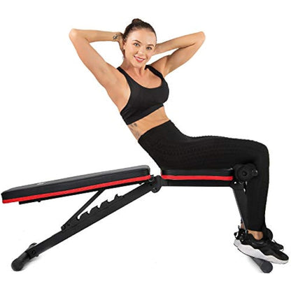 ISE Adjustable Weight Bench Foldable Home Exercise Gym Workout Bench, Training Fitness Backrest Adjustable in 7 Positions, Indoor & Office, SY-5902