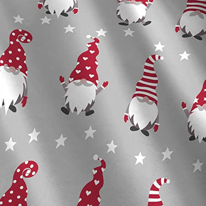 Fusion Christmas - Xmas Gonks - 100% Brushed Cotton Duvet Cover Set -2 pieces, Single Bed Size in Silver, GFCSV11PZU, Gnome Silver