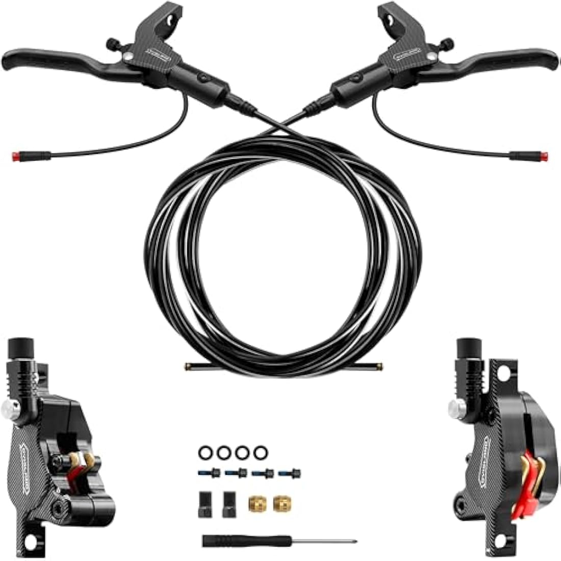 DYISLAND LD-210S Hydraulic Disc Brakes Set，2-PIN/Power-Off Hydraulic Brake kit for Electric Scooter/E-Scooter