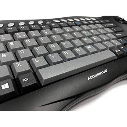 Accuratus Toughball 2 - Wireless 2.4GHz RF Mini Multimedia Keyboard with Trackball
