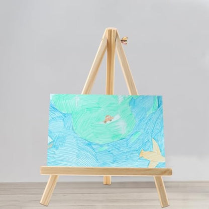 HAKZEON 8 Pack 30 x 20 CM Wooden Tabletop Easel, Mini Easel with Movable Bar, Adjustable Wood Easel Stand for Paintings, Drawings, Framed Photos, Signs