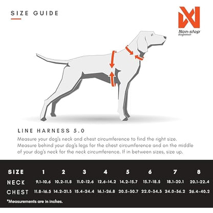 Nonstop Line Harness, Chest Harness, Guide Harness for Dogs, Adjustable Size (5, Orange)