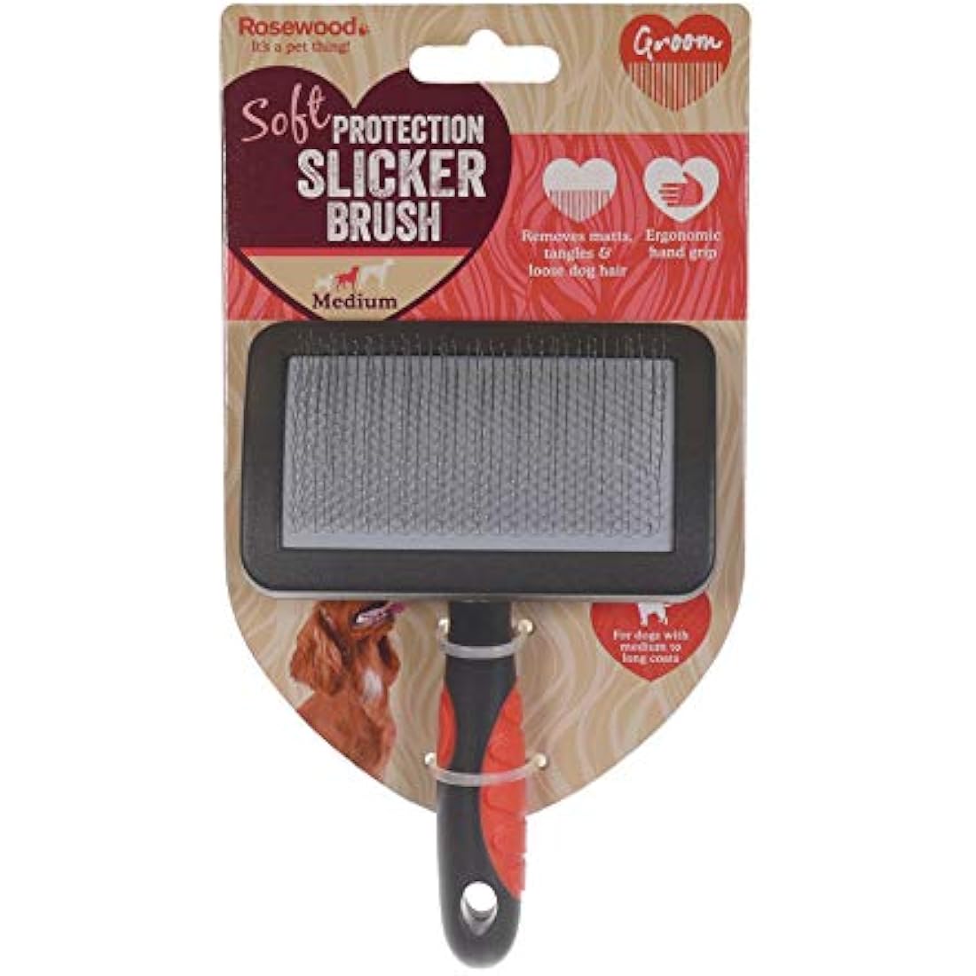 Rosewood Soft Protection Slicker Brush Dogs, Medium