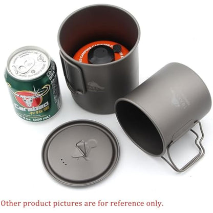 TOAKS Titanium Camping Pot Cup(375ml, 450ml, 550ml, 650ml, 750ml, 800ml, 900ml) … (750ml+450ml[CMB-750-450])