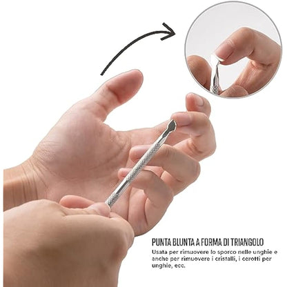 Armiz Cuticle Pusher Stainless Steel Dual Head Nail Scraper for Gel Nails Uv Gel Polish Remover Tool - Cuticle Stick for Fingernails and Toenails