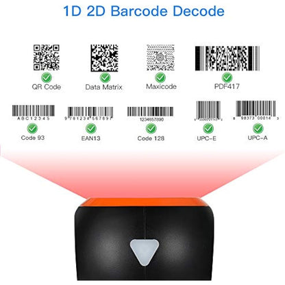 Eyoyo Hands-Free 1D 2D Desktop Barcode Scanner, QR Barcode Reader Support Screen Scanning Platform Scanner for Warehouse, Supermarket, Retail store, Bookstore Pos System