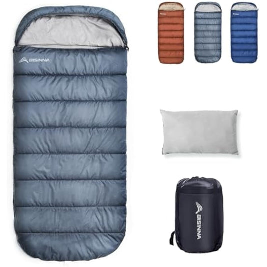BISINNA XXL Sleeping Bag for Big and Tall Adults,3-4 Season Plus Size Warm and Comfortable Waterproof Lightweight Sleeping Bag Great for Camping Backpacking Hiking Indoor & Outdoor