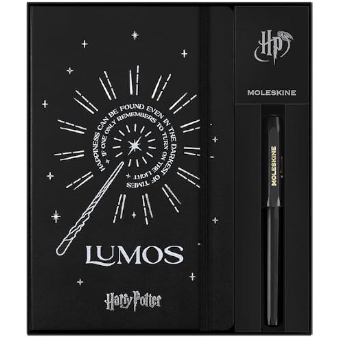 Moleskine Wizarding World Harry Potter Spells Collection Gift Box, Gift Set with Kaweco Roller Pen and Ruled Notebook with Hardcover and Elastic Closure Large Size 13 x 21 cm