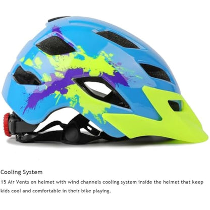 Kids Helmet, Exclusky Kids Bike Helmet Child Boys Girls Bike Helmet Age 5-13 Adjustable Bicycle Scooter Skating Cycle Helmet 50-57cm