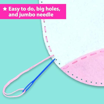 KRAFUN My First Unicorn Sewing Kit for Kids, Beginner Crafts with 5 DIY Projects (Stuffed Animal, Pillow, Mobile, Keyring, Bag), Plush Felt, Instructions, Embroidery Supplies, Pre-Punched Fabric