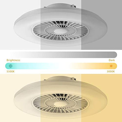 BKZO 60CM LED Ceiling Light with Fan, Ceiling Fan Lights 24 Levels Wind Speeds, Stepless Dimming Light, Modern Fan Lighting for Living Room, Dining Room, Bedroom, Office, 3000-5500K, White