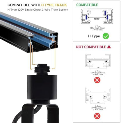 Bravsekai Advanced LED Track Lighting Kit with Replaceable GU10 Bulbs, 6-Lights Dimmable Track Lights with 2x1m H Type Track Rails, 10W 4000K Natural White Indoor Spotlight Fixture for Any Space
