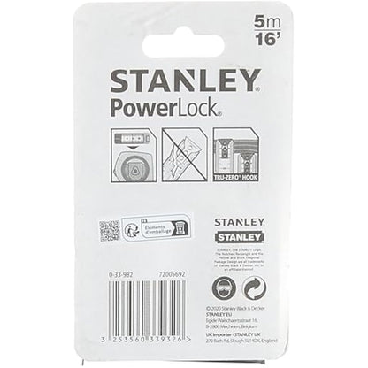 Stanley 033932 Powerlock Tape 5m Top Reader