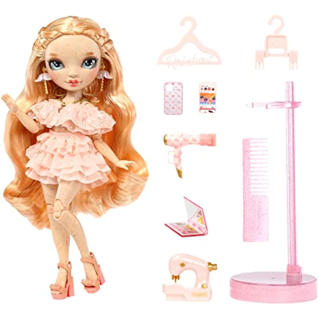 Rainbow High Fashion Doll – VICTORIA WHITMAN - Light Pink Doll with Freckels – Fashionable Outfit & 10+ Colourful Play Accessories - For Collectors and Kids Ages 4-12 Years