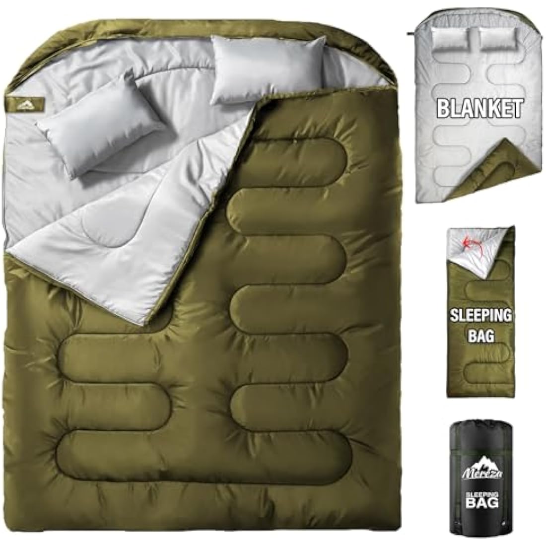 MEREZA Sleeping Bags XL for Mens Double Sleeping bag Adult Wide Sleeping Bag for Camping Big and Tall Sleeping Bags Large 2 Person Sleeping bag King Size Warm Cold Weather