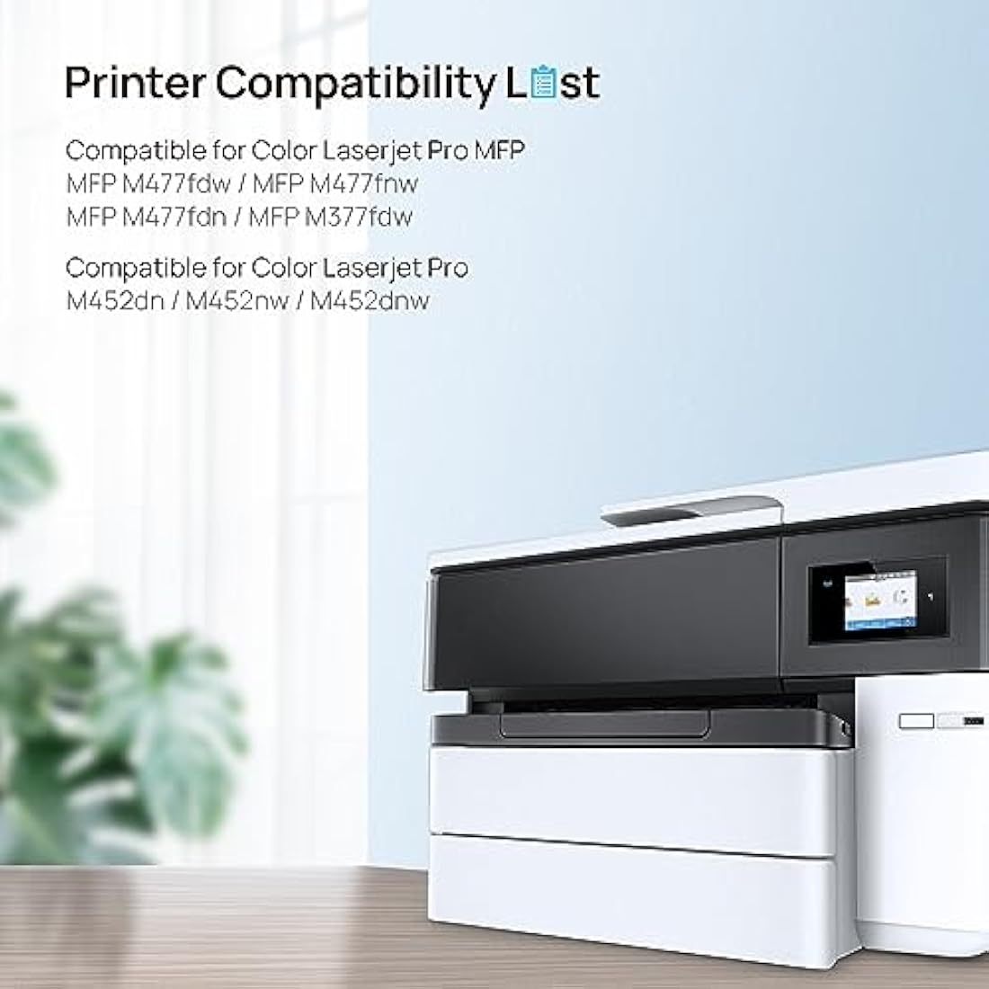 HALLOLUX 410A Compatible Toner Cartridges Replacement for HP CF410A 410X CF410X for Color LaserJet Pro M477fdw M477fnw M477fdn M452nw M377dw M452dn M452dw M477dw (Black Cyan Magenta Yellow, 4-Pack)