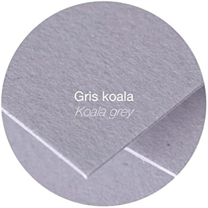 Clairefontaine - Ref 55321C - Pollen Adhesive Envelopes (Pack of 20) - 90 x 140mm Sized, 120gsm Paper, Printer-Compatible, Acid Free, Adhesive Strip for Easy Seal - Koala Grey