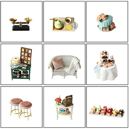 CUTEROOM DIY Wooden Dolls House Handcraft Miniature Kit Model & Furniture-Rose Garden Tea House