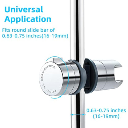 Shower Head Holders, BBLIKE Hand Shower Bracket Replacement 16-19MM Adjustable Replacement Shower Holder Chrome Plated Shower Bracket (16-19mm), Grey