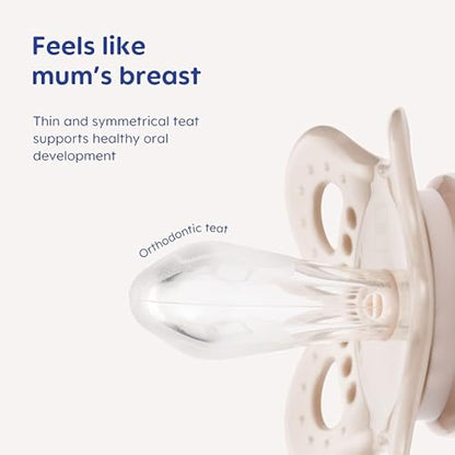 MAM Original Soothers | 0-6 Months | 2 Pack | Comes in Dummy Steriliser Case | Sustainable Materials | Baby Accessories for Newborn | Blue/Cream (Various Designs)