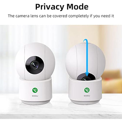 AOSU 2K Indoor Cameras 2-Pack – Plug-In WiFi Nanny Cam for Baby & Pets, Motion, Night Vision, Two-Way Audio