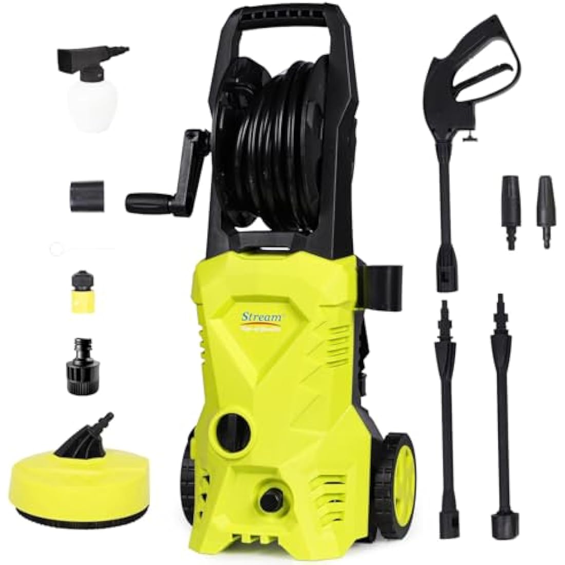 Stream Pressure Washers Jet Washer for Patio, 135Bar 1650W 420L/H Portable Power Washers with Brush, Electric High Power Washer Car Washing Machine, Garden Cleaning Machine for Driveway