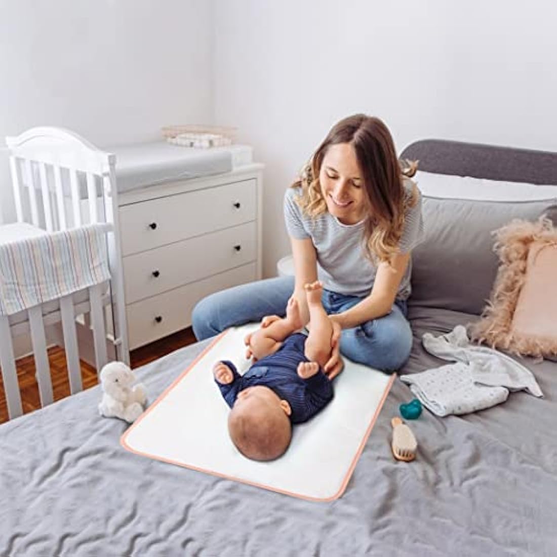 Lekebaby Foldable Baby Change Mat - Travel Portable, Quilted Pink (MY-0006PK02UKEY)