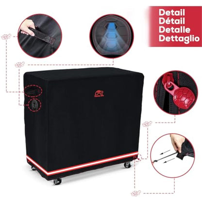 Turtle Life BBQ Grill Cover, 46 Inch Heavy Duty Waterproof Barbecue Gas Grill Covers for Flat Top Griddle, Anti-Fading Cover for 3-4 Burner Gas BBQ Grill, Black，120x60x100cm
