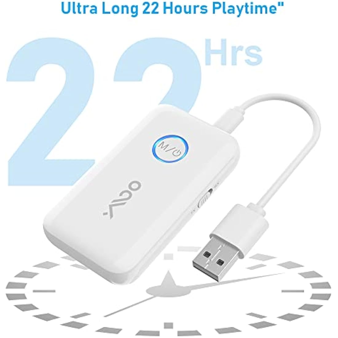 YMOO Bluetooth 5.3 Transmitter Receiver for TV to 2 Wireless Headphones, 3.5mm Jack in-Flight Bluetooth Audio Adapter for Airplane, Dual Link AptX Adaptive/Low Latency/HD Audio for Home Stereo/PC/Gym