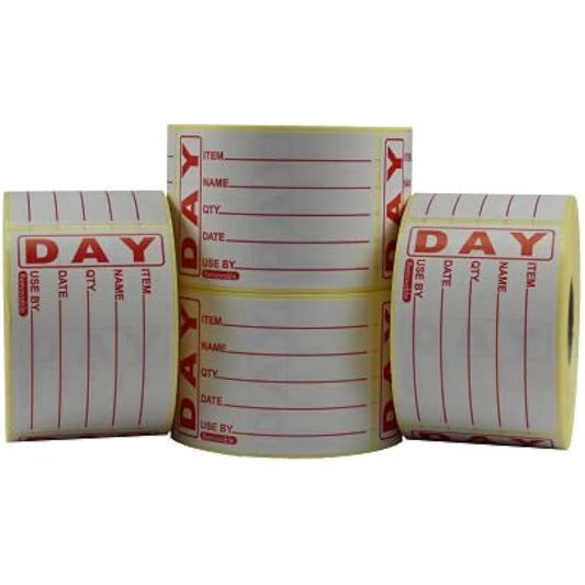49x74mm Prepped Food Labels - Red Text Removable - Use by Food Labels - Food Rotation Roll - Supplied in Rolls of 500. Label Size: 49 x 75mm … (4 Rolls of 500 Labels (2,000 Labels))