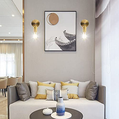 3PCS Vintage Bathroom Wall Sconces Gold Vanity Wall Lights E27 Industrial Wall Mount Lighting Fixtures Rotatable for Bedroom Living Room Bathroom(No