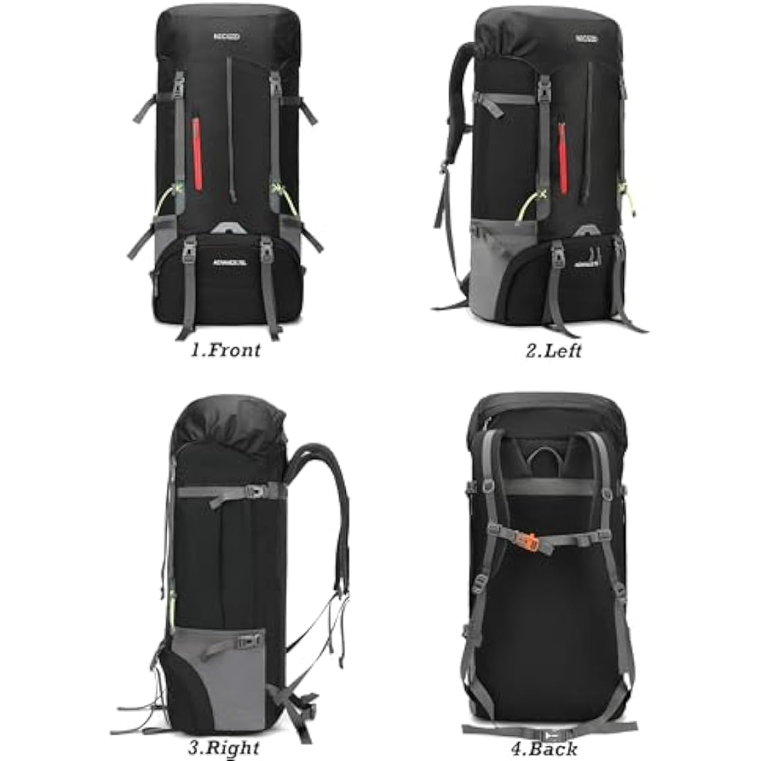 Nicgid 70L Lightweight Hiking Backpack Foldable Multi-Functional Travel Bag Water Resistant Casual Camping Rucksack for Men Women Outdoor Sport Mountain