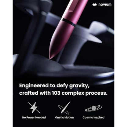 novium Hoverpen Interstellar Edition - Futuristic Luxury Pen Made With Aerospace Alloys, Unique Aesthetic, Free Spinning Executive Pen, Birthday Gifts for Men & Women (Mars Magma)