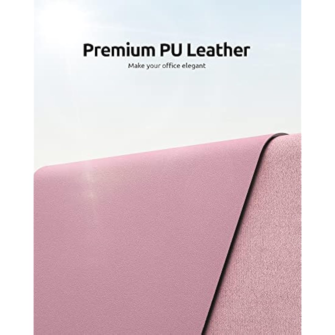 YSAGi Leather Desk Mat, Large Mouse Mat, Non-Slip Desk Pad, Waterproof PU Leather Table Protector Writing Pad for Office and Home (90 x 43 cm, Pale Mauve)
