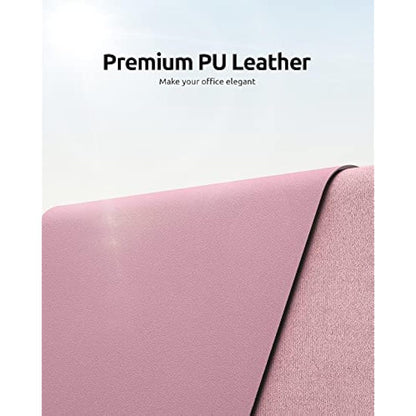 YSAGi Leather Desk Mat, Large Mouse Mat, Non-Slip Desk Pad, Waterproof PU Leather Table Protector Writing Pad for Office and Home (90 x 43 cm, Pale Mauve)