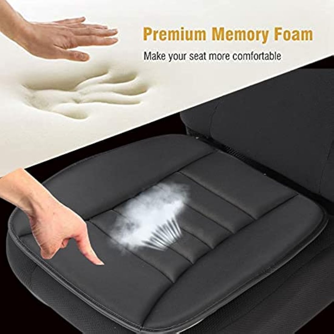 Tsumbay Seat Cushion, Car Seat Cushion Memory Foam Cushion Soft Driver Seat Pad, Non Slip Car Seat Protector Comfort Universal for Home Car Office Chair Use - 1Pack