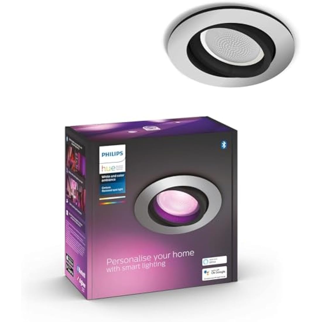 Philips Hue Centura White and Colour Ambiance Smart Ceiling Light [Round - White] with Bluetooth, Works with Alexa, Google Assistant and Apple Homekit